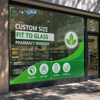 Écran LED transparent sur mesure pour vitrine de pharmacie, affichage publicitaire sur verre