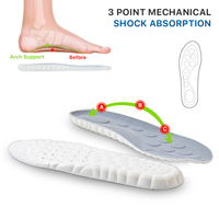 Semelles intérieures de sport absorbant la transpiration, respirantes, en PU souple, confortables, amortissantes, massantes, soulageant la douleur au pied, pour chaussures