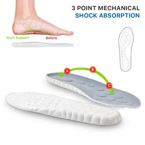 Assorbente sudore traspirante Pu Soft Comfort Sport soletta assorbente Shock massaggio dolore ai piedi soletta sportiva per scarpe