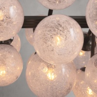 Lustre moderne de luxe en verre linéaire de 50 pouces pour la décoration de la maison, restaurant, bar, salon, table à manger