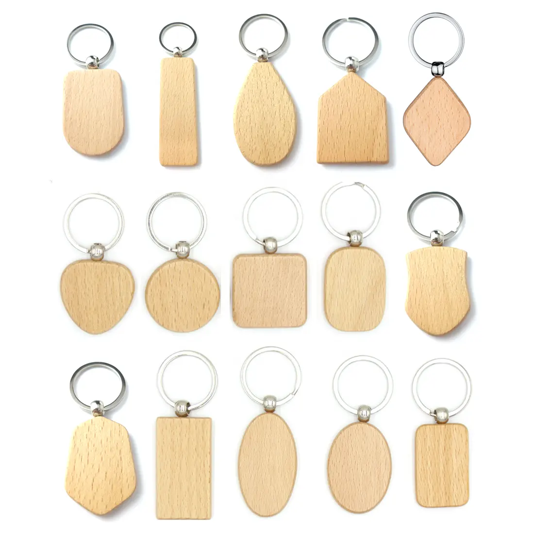DIY leere runde Holz scheibe für Schlüssel bund zum Gravieren von Holz Schlüssel bund Holz Handwerk Schlüssel anhänger