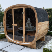 Nuevo Producto en Oferta: Sauna de Cedro Rojo para Exteriores, Sauna Tradicional de Vapor, Cómoda Sauna de Jardín en Forma de Cubo para 2-4 Personas