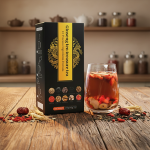 Teh Herbal Ginseng Cina Campuran Premium Organik 260g, Teh Kesehatan Alami Kering Beraroma Lezat, untuk Pria & Wanita, Kemasan Kotak - Product Image 5