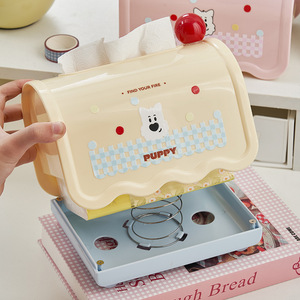 Creative Dopamine Tissue Box Cherry Blossom Pink Sky Blue Cream Yellow Multipurpose Organizer for Living Room Desktop - Product Image 2