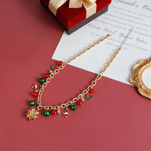 Noël en Stock flocon de neige pendentif collier femmes bijoux cloches colorées avec fleurs cerceau boîte collier ensemble - Product Image 6