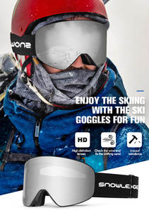 批发OTG防雾滑雪护目镜时尚设计男女滑雪板雪地车滑雪运动护目镜 - Product Image 2