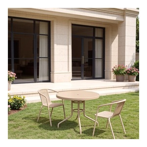 Ensemble de <span class=keywords><strong>table</strong></span> et chaises en métal d'extérieur avec parasol, 4 chaises, plateau en verre, mobilier de jardin, bistrot, salle à manger, <span class=keywords><strong>balcon</strong></span> - Product Image 6