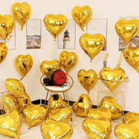 Grand ballon en aluminium en forme de cœur de 18 pouces pour la fête de l'amour, anniversaire, enterrement de vie de jeune fille, remise de diplôme, Pâques, cadeau