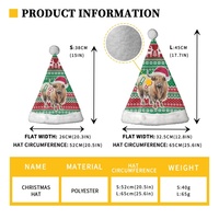 Chapeau de Noël personnalisé avec impression à la demande (POD) motif vache des Highlands et Père Noël, OEM ODM, sans MOQ, pour enfants et familles, assorti pour les fêtes, réglable