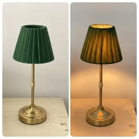 Abat-jour en tissu velours vert pour lampes de table LED, style européen modulable avec design à nœud pour la décoration de la maison et des hôtels