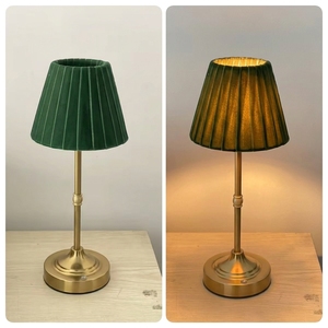 Abat-jour en tissu velours vert pour lampes de table LED, style européen modulable avec <span class=keywords><strong>design</strong></span> à nœud pour la décoration de la maison et des hôtels - Product Image 5