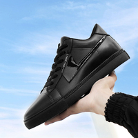 Baskets en Cuir Véritable pour Homme, Chaussures Rehaussantes Décontractées avec Semelle Intérieure Grandissante 8CM, Chaussures de Sport à Talon Invisible