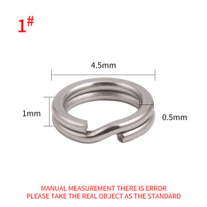 304 Stainless Steel Double-Layer Flattening <b>Rings</b> Lure Reinforced Fishing Accessories for Carp 50 Pieces/Bag - Product Image 6