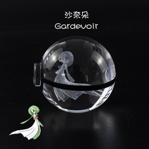 Vente en Gros Usine Populaire Nouveau Design Poké Ball en Verre Cristal au Laser Dracaufeu Figurines avec Base LED Lumineuse Tactile - Product Image 6