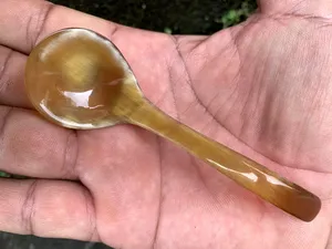 Juego de cuencos de cuerno pulido natural con diseño rústico Ecológico de larga duración Restaurantes caseros Cuchara de sopa de regalo con estilo - Product Image 4