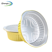 Boîtes en aluminium de 11 pouces avec couvercles, 105 oz, or, 2 fois plus épaisses, boîtes de cuisson jetables résistantes, qualité alimentaire, couvercles en plastique résistants au four