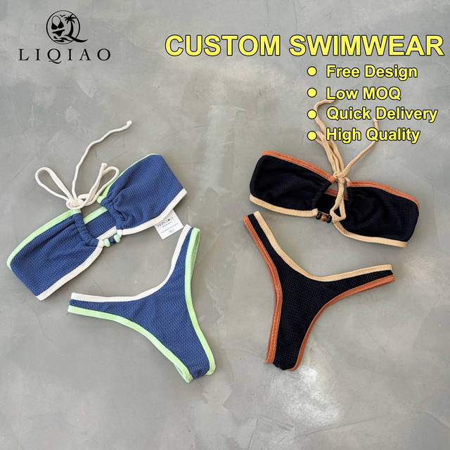 Low Waist Women Eco-Friendly Spandex/Nylon One-Piece Bikini Set Sexy Mini Micro String Thongs Wholesale Custom New