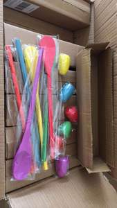 Cuillère à œufs en bois, lot de 6 pièces, jeu de <span class=keywords><strong>course</strong></span> d'équilibre, de pâques, jeux de plein air pour enfants - Product Image 4