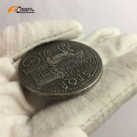 Collection de pièces de monnaie romaines anciennes en cuivre plaqué argent avec logo personnalisé en métal ancien rétro artisanat