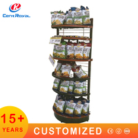 Présentoir de Magasin en Fil Métallique Thermolaqué Marque Centroyal, Présentation Double Face pour Rangement Personnalisé, Idéal pour Bonbons, Snacks et Aliments