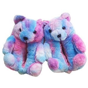 Pantuflas de invierno y otoño impermeables, afelpadas, con diseño de oso de peluche, punta abierta, suela de <span class=keywords><strong>EVA</strong></span> y TPR, con masaje, estilo coreano, de malla, para parejas, uso doméstico, diseño de <span class=keywords><strong>calabaza</strong></span>, para mujer - Product Image 3