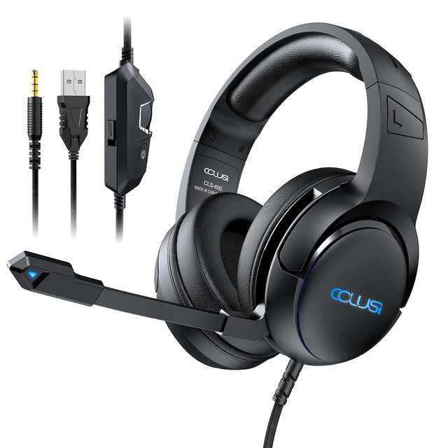 Acestek CLS-600 New Wired RGB Noise-Canceling Over-Ear Headset 3.5mm+USB Plug 50mm Dynamic Driver 20Hz-20kHz IP65 Waterproof