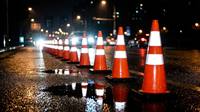 Cône de signalisation réfléchissant à LED solaire haute visibilité en PVC de qualité ingénierie, protection IP68, 75 cm, pour chantiers et autoroutes