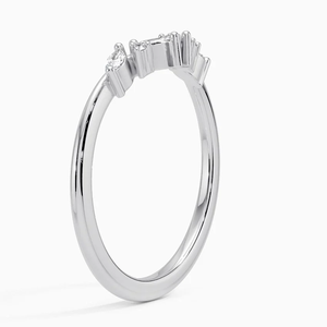 925 Sterling <b>Silver</b> Moissanite Curved Wedding Engagement <b>Band</b> <b>Ring</b> for Women Fine Jewelry - Product Image 4