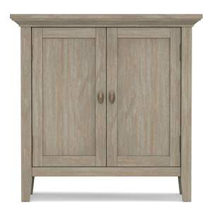 Armoire de rangement en bois massif gris vieilli de 32 pouces de large Design transitionnel pour entrée de salon ou salle familiale - Product Image 6