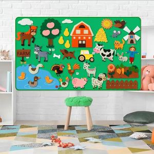 Libro de Actividades Sensoriales Montessori para Educación Temprana, Autismo, Animales de Granja, Pegatinas, Manualidades, Tablero de Actividades 3D de Fieltro, Kit de Juguetes para Edades de 25 a 36 Meses - Product Image 3