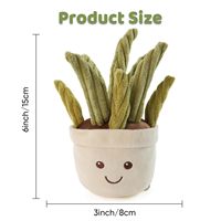Jouet en peluche Serpent en pot de 6 pouces, adorable succulente souriante en pot, jouet interactif couineur à mâcher pour petits et moyens chiens