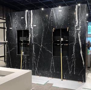 Pannelli sottili in marmo Nero Marquino nero più economici per design d'interni, parete del caminetto, parete TV, decorazioni per la casa - Product Image 3