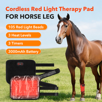 Attelle LED sans fil rechargeable 660 nm pour chevaux, coussin de thérapie LED 3000 mAh pour le soulagement des douleurs aux tendons des chiens