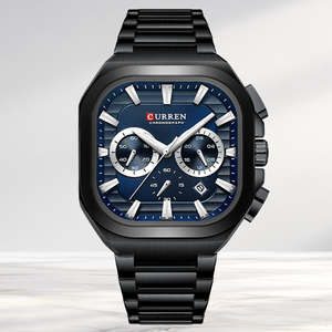 Reloj de Pulsera CURREN 8496 para Hombre con Movimiento de Cuarzo, Manecillas Luminosas, Acero Inoxidable, Resistente al Agua, Fecha Automática y Cronógrafo - Product Image 1