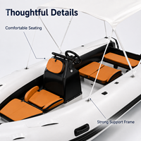 Bateau pneumatique semi-rigide Hypalon PVC 2 à 5 personnes, annexe pour bateau à moteur, yacht, sports nautiques