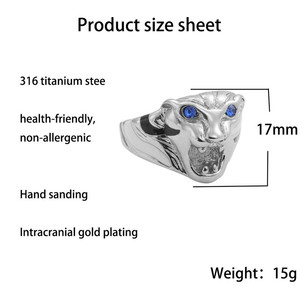 yunnique <b>Tiger</b> <b>Ring</b> Silver Men's Animal Design Retro Punk Style Gift Jewelry - Product Image 5