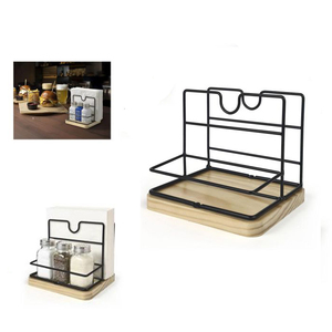 Portarrollos de Cocina Multiusos de Bambú y Acero Inoxidable con Diseño Moderno y Almacenamiento sin Plegado - Product Image 4