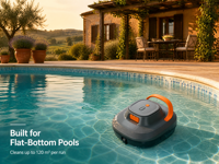 Robot aspirateur de piscine sans fil, 5200mAh, 110-180 min, étanche IPX8, franchissement d'obstacles de 6 mm, nettoyeur automatique de fond de piscine