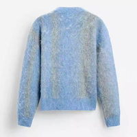 Pull d'hiver unisexe à double boutonnage Pull en mohair tricoté chaud à la mode avec col rond en coton respirant-Style pour hommes