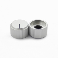 Bouton de contrôle du volume en aluminium CNC de 19 mm, finition argentée, pour amplificateur Hi-Fi, potentiomètre à axe en D de 6,35 mm, hauteur de 12 mm