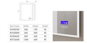 Mới được công nghệ bluetooths loa hình chữ nhật <span class=keywords><strong>acrylic</strong></span> khuếch tán led chiếu sáng thông minh gương phòng tắm với backlit ánh sáng - Product Image 3