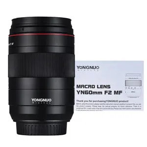 Yongnuo yn60mm F2 MF 0.234m ống kính Macro lấy nét thủ công với chỉ báo khoảng cách cho máy ảnh Canon EOS 70d 5dmk 700D DSLR Nikon 600D