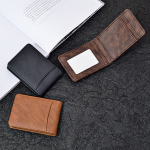 Portefeuille Homme Vintage Slim Minimaliste en Cuir PU à Prix d'Usine avec Fenêtre d'Identité et <span class=keywords><strong>Porte</strong></span>-Cartes pour Poche Avant - Product Image 2