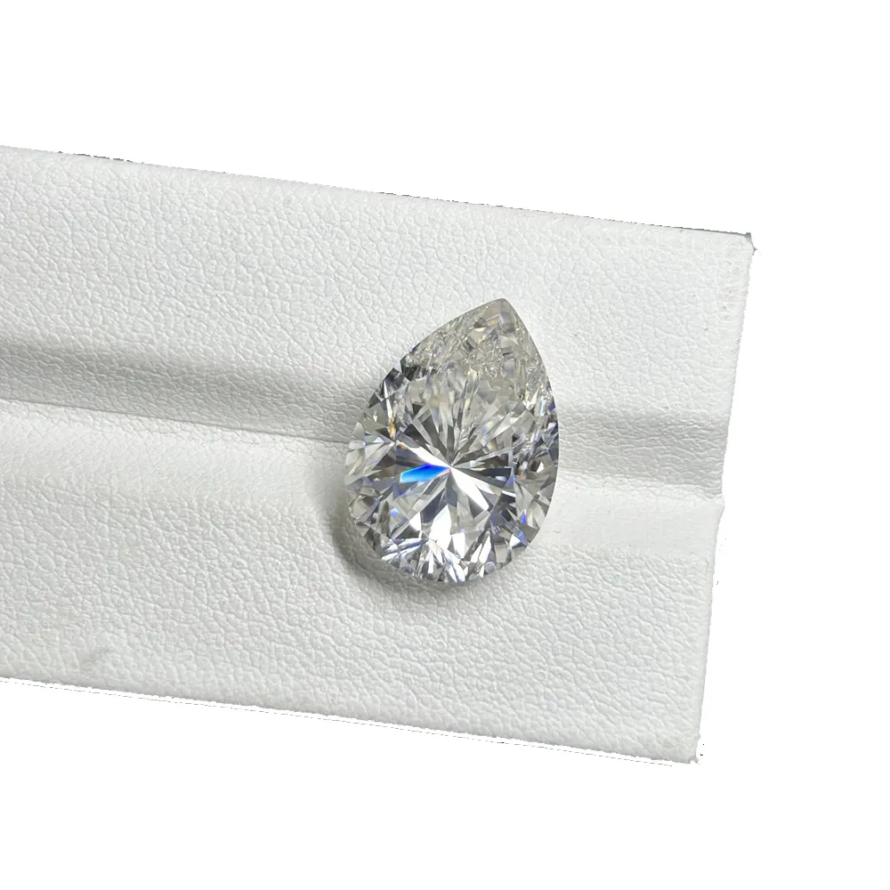 Pear Cut 3X5Mm Hingga 10X14Mm Lab Grown Moissanite Diamond Stone D VVS1 Color