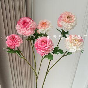 Flores de Peonía Artificiales Junheyuan en Rosa, Blanco y Verde para Decoración de Bodas y Hogar, Arreglos Florales - Product Image 1