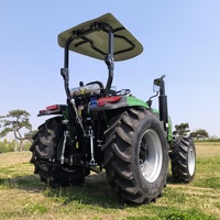 Tracteur agricole à roues automatique diesel 4x4 de 70 CV avec pompe, boîte de vitesses 8+8 et système de levage pour travaux agricoles