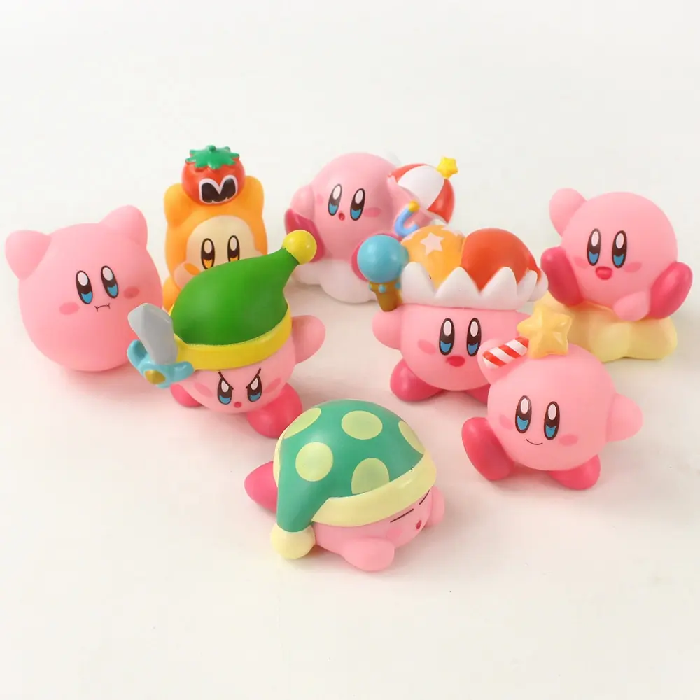 8 Stks/set Kir-Door Anime Games Leuke Cartoon Roze Kir-Door Waddle Dee Doo Verzamelen Mini Speelgoed Poppen pvc Action Figure Speelgoed Voor Kinderen Geschenken