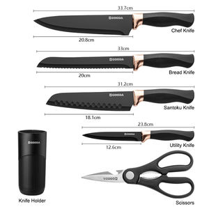 Venta al por Mayor Juego de 6 <span class=keywords><strong>Cuchillos</strong></span> de Cocina con Soporte Bloque de <span class=keywords><strong>Cuchillos</strong></span> de Chef con Mango de Plástico para Cocinar - Product Image 5