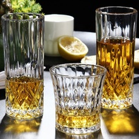 Groothandel 230ml Boheemse Luxe Klassieke Transparante Kristallen Shotglaasje Machinegeperst Geprezen Gegraveerd Wijn Whisky Glas Bar Party