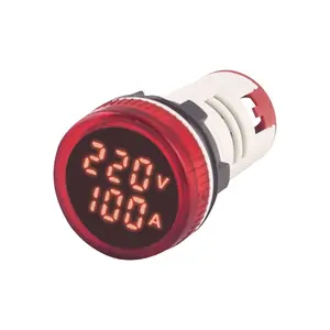 Toptan özel yuvarlak LED voltmetre ampermetre AC50-500V / 0-100A ölçüm aralığı 220 besleme gerilimi dijital Panel sayacı